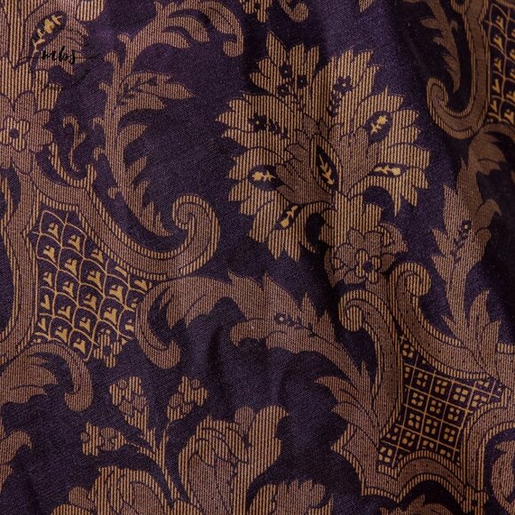 Design Studio Floral Brocade Pajama & Robe Set Tassel Tie Purple Golden Women S - Picture 15 of 16